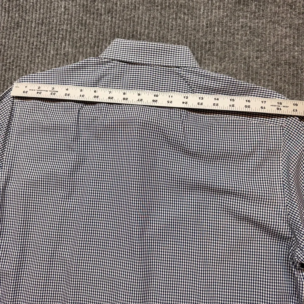 Banana Republic Non-Iron Slim Fit Shirt Mens L Blue White Gingham Button Down